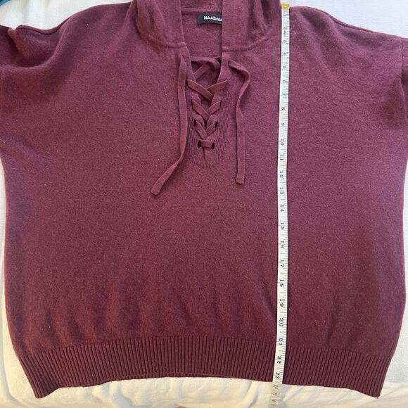 Nadaam Women’s Wool & Cashmere‎ Blend Hoodie Maroon Size Large - Picture 10 of 10